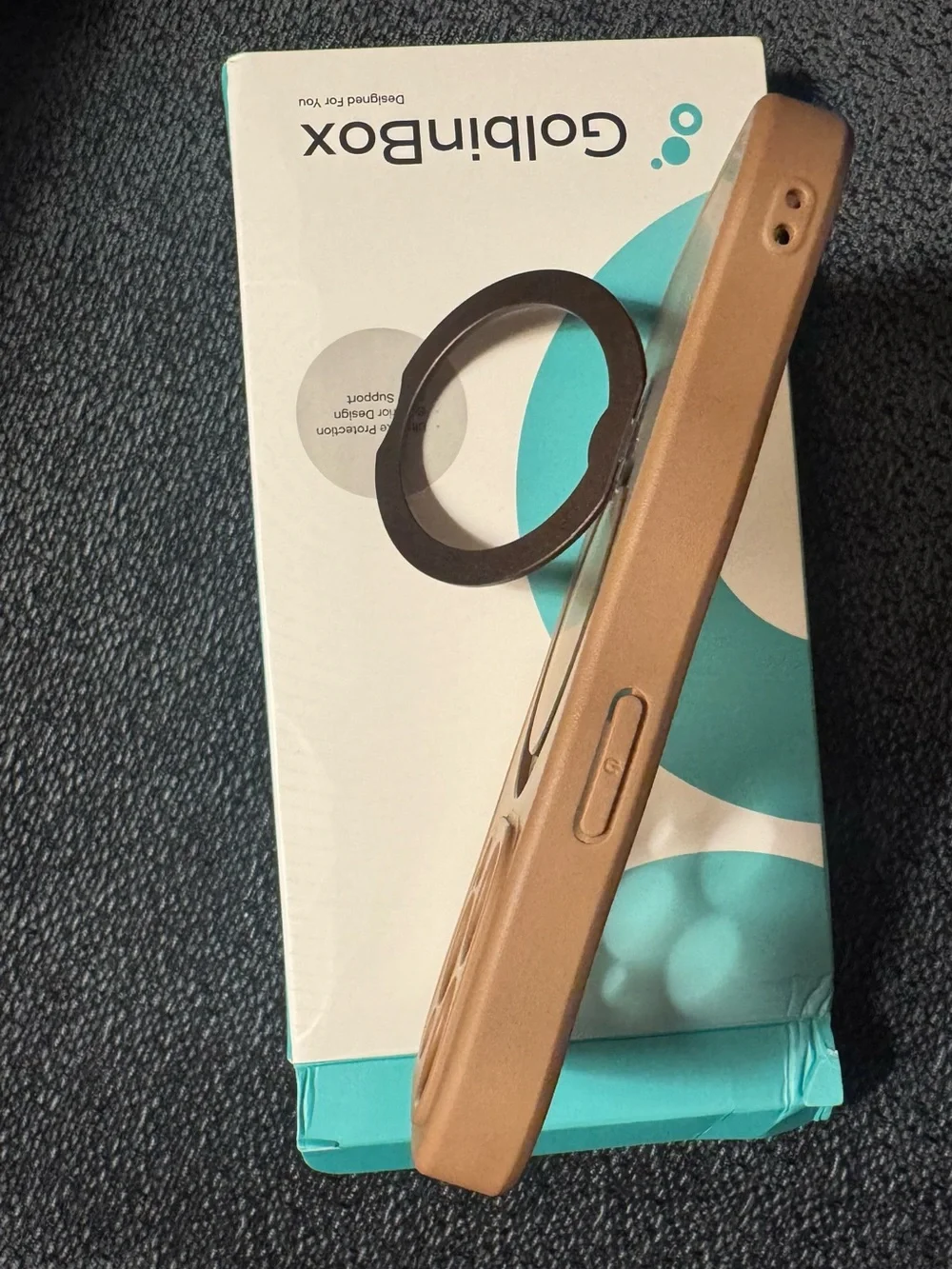 Apple iPhone 15 pro Protective Case with Ring Holder - Taupe